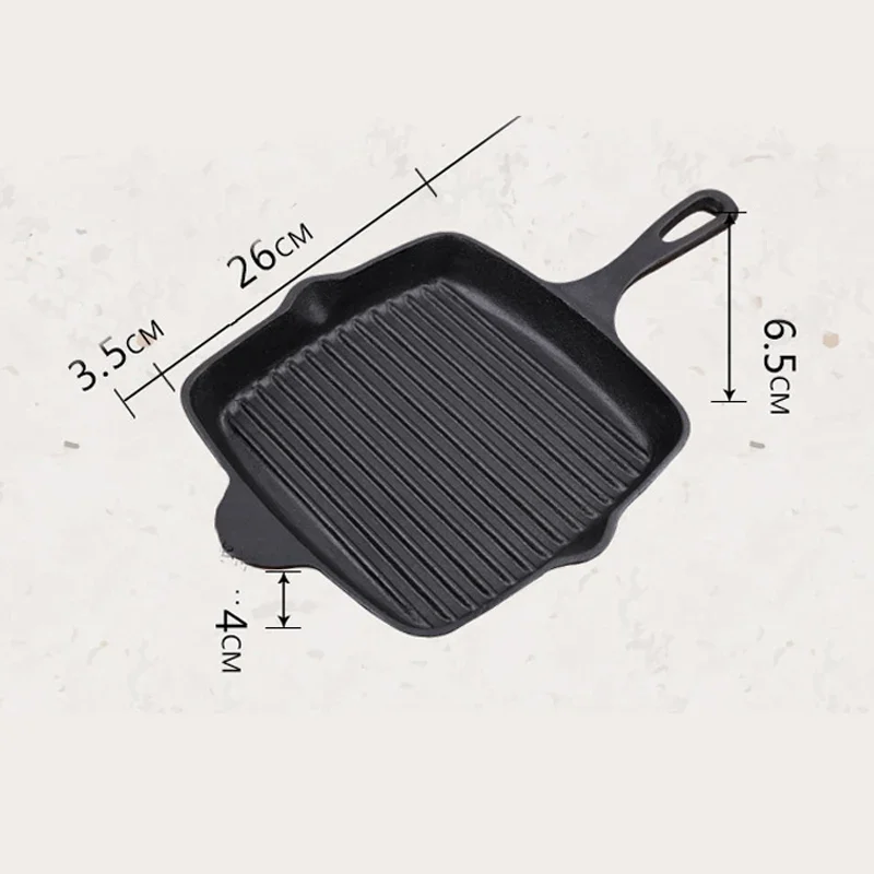 Frying Pan Thickened Cast Iron Non-stick 26cm Egg Pancake Steak Skillet Cooking Pot Set Saucepan