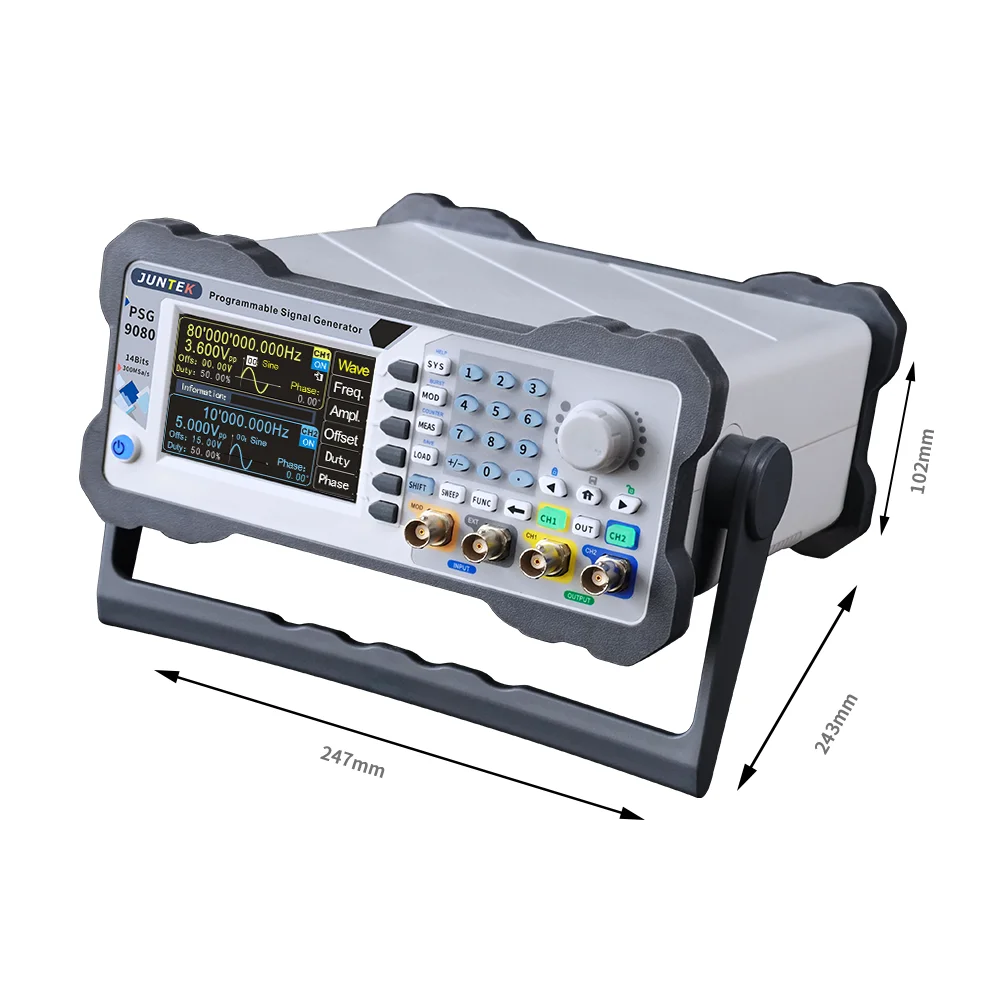 Imagem -04 - Programável Controle Digital Dds Dual-channel Waveform Arbitrária Medidor de Freqüência Função Gerador de Sinal Psg9080 80m