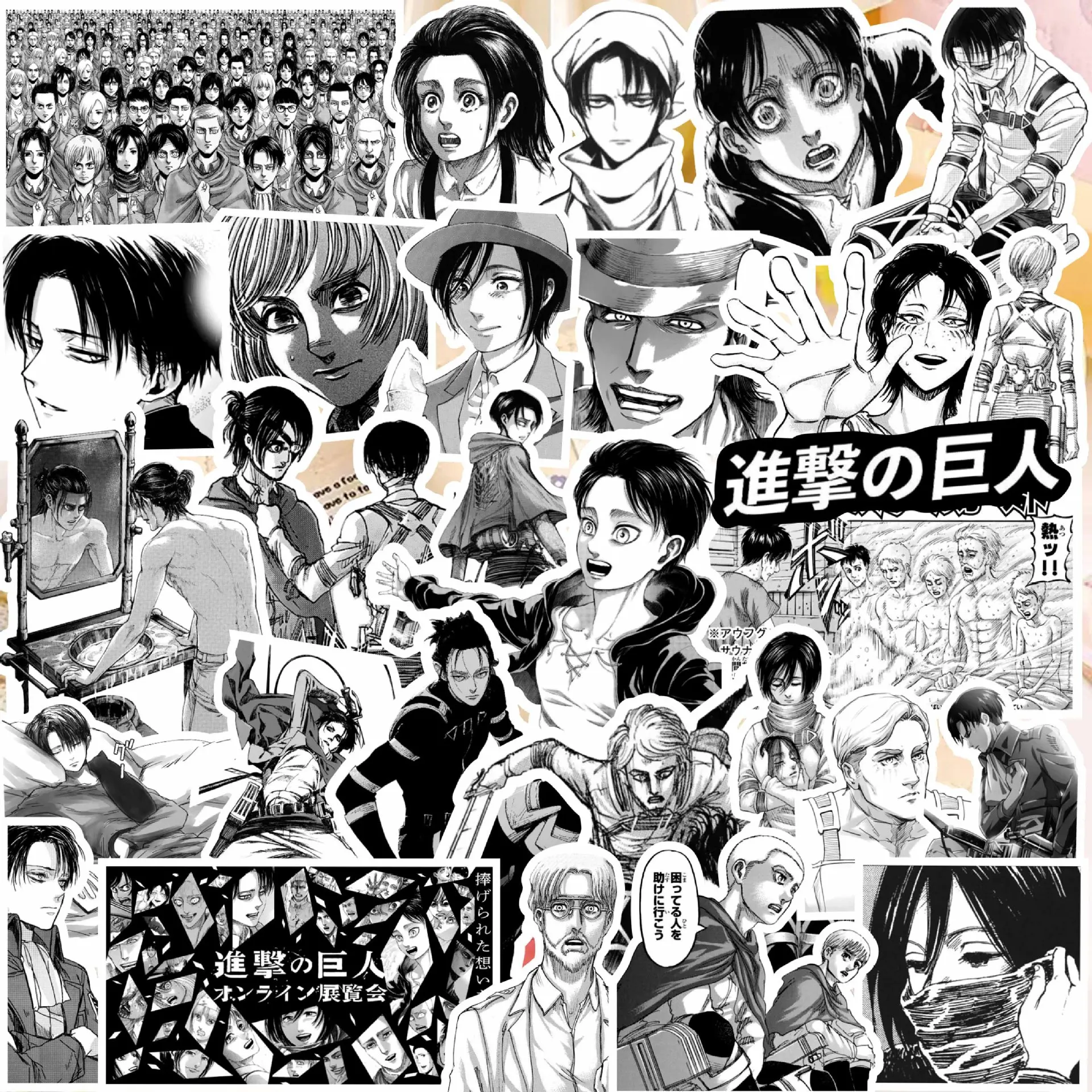 Attack On Titan Series EREN Levi Anime Sticker HD Printd ARMIN HANS Sticker Decoration Notebook DIY Hand Account Diary Sticker