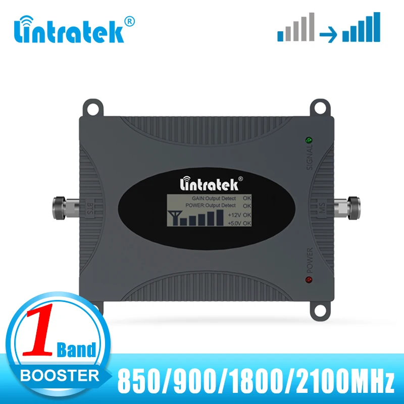 Lintratek 4G Signal Repeater GSM 900 1800 2100 MHz CDMA 850 LTE 2G 3G 4G Signal Booster Mobile Phone Cellular Amplifier