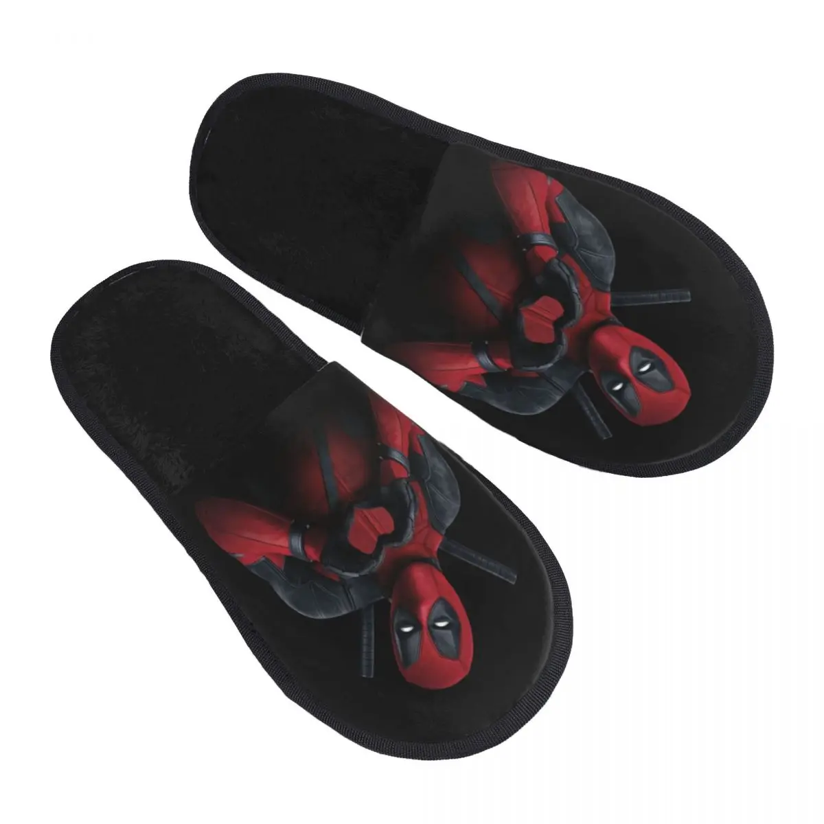 Custom Print Women Deadpool Heart House Slippers Soft Warm Memory Foam Fluffy Slipper Indoor Outdoor Shoes