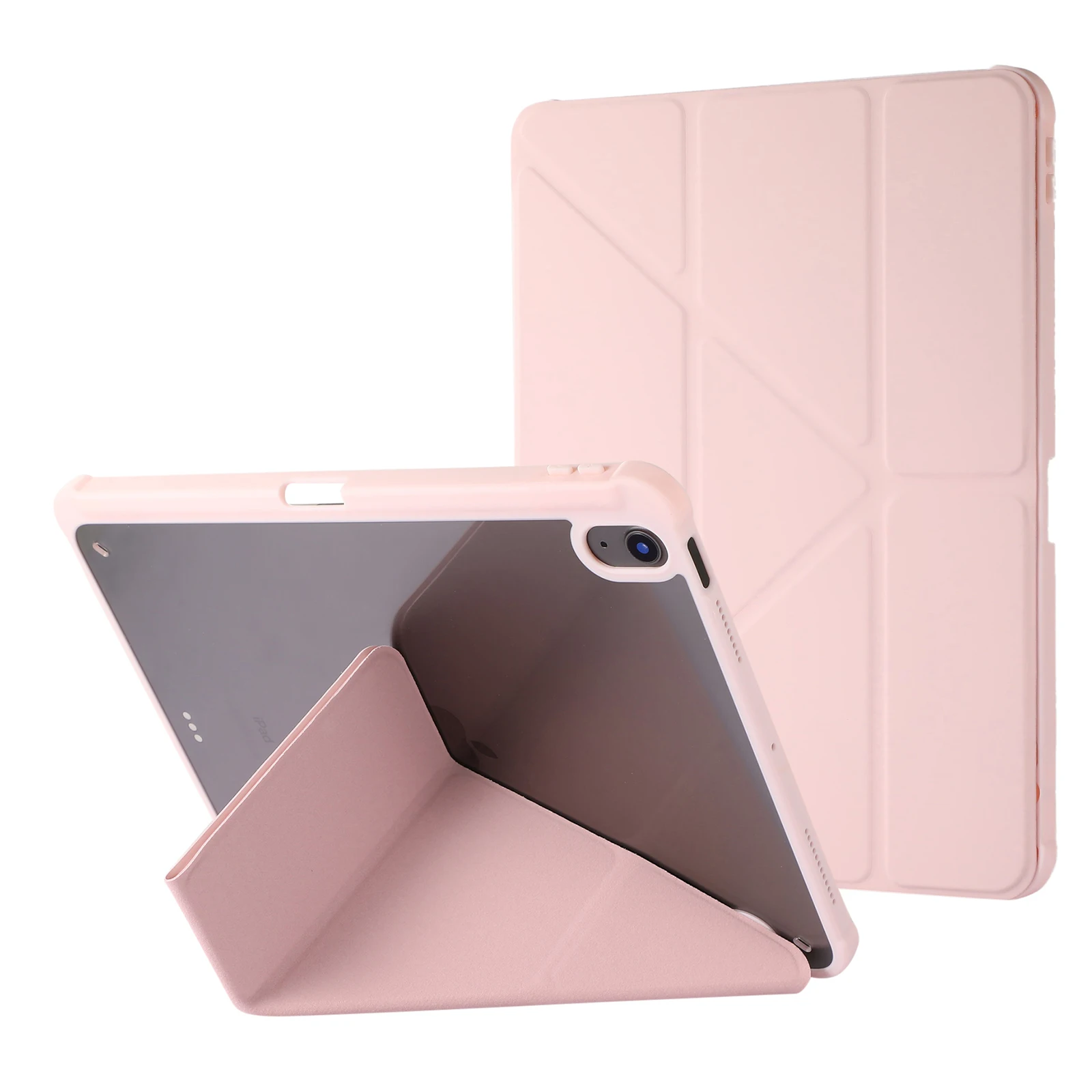 

Acrylic Y Fold Shockproof Magnetic Flip Stand Tablet Cover Case Auto Sleep Wake with Pen Slot for iPad 5 6 10 Mini 6 Air 1 2 3 4