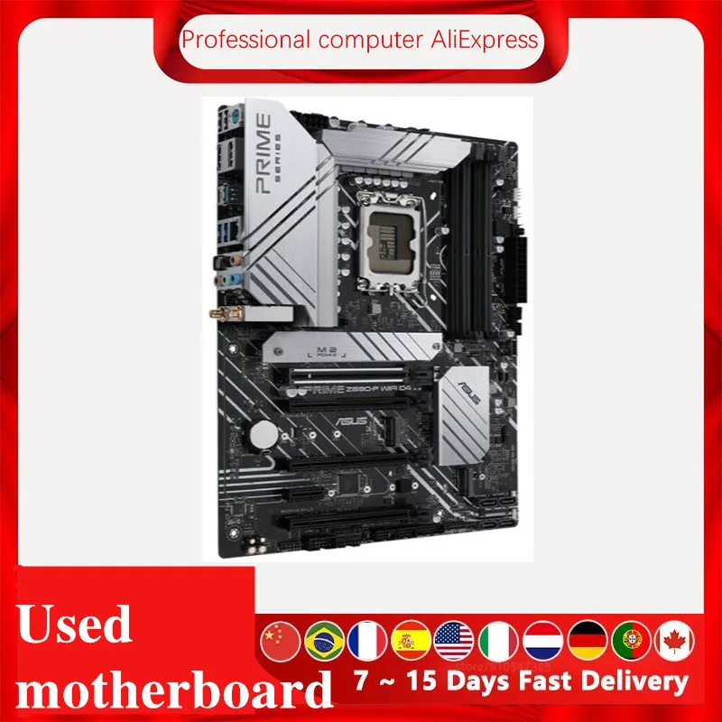 Imagem -03 - Placa-mãe Original para Asus Usada para Intel Z690-p Wi-fi d4 Suporte Lga 1700 12900kf 12700k 12400