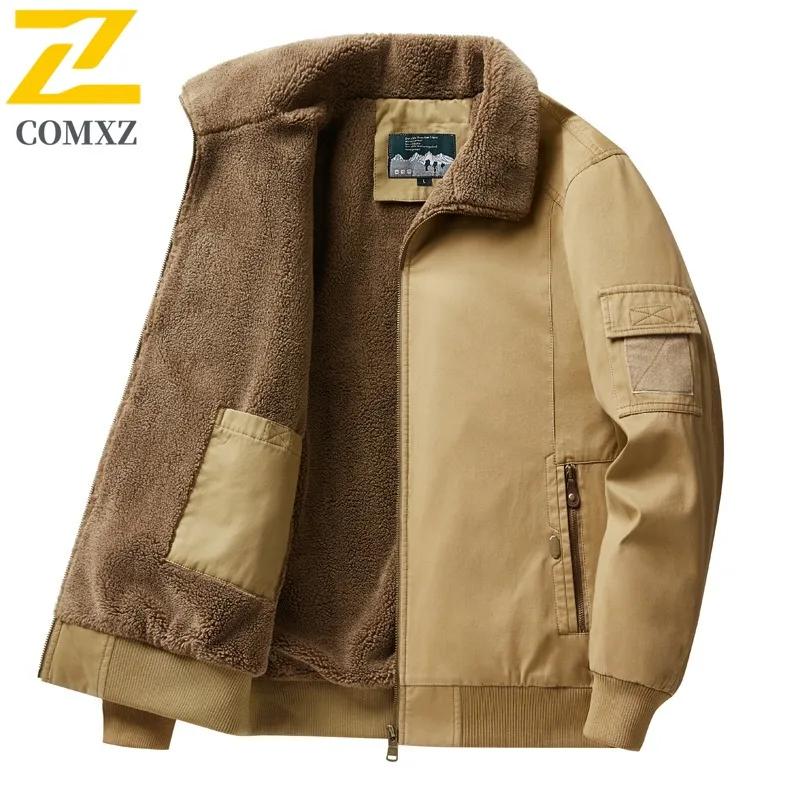 Comxz jaqueta masculina acolchoada estilo americano, parka à prova de frio, gola alta, estilo rua urbano, leve, inverno, novo agasalho