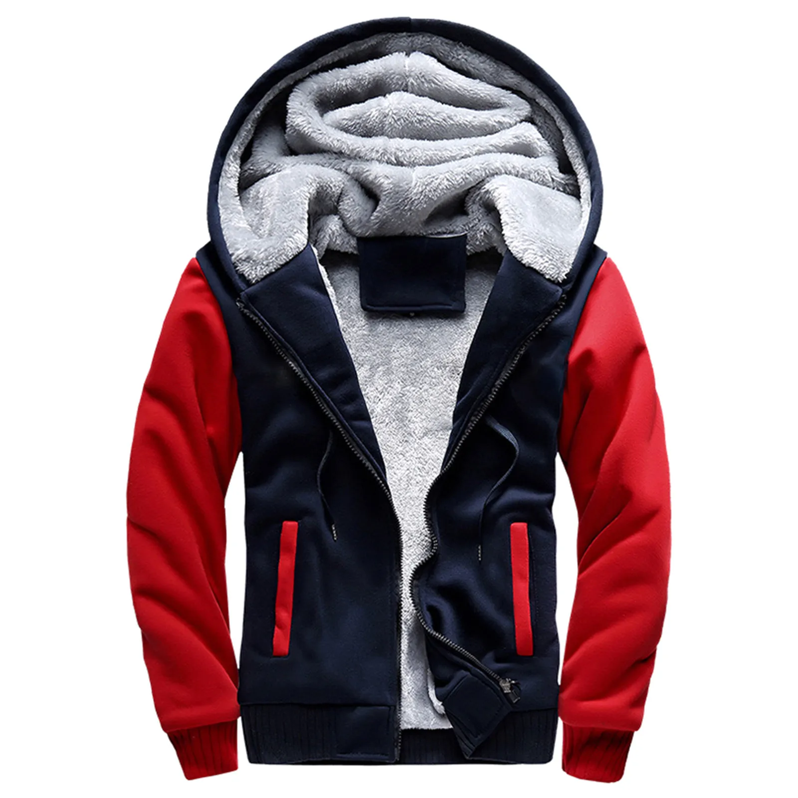 

2023 Zipper Men Jackets Autumn Winter Casual Fleece Coats Bomber Jacket Scarf Collar Fashion Hooded Male Outwear Slim Fit Hoody