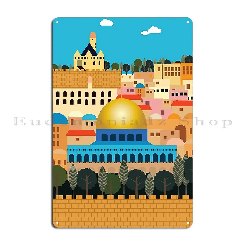 Jerusalem In Daylight Metal Sign Plaques Garage Iron Retro Bar Cinema Tin Sign Poster