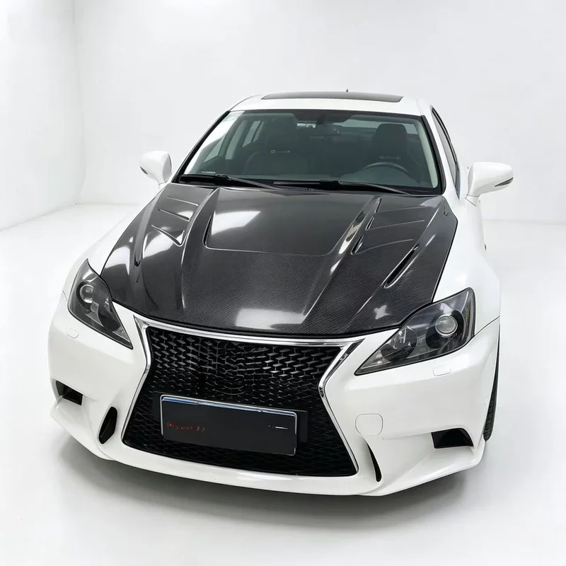 Single-Sided Carbon Fiber Hood for Lexus IS XE30 (2013-2019) Factory Direct Bonnet