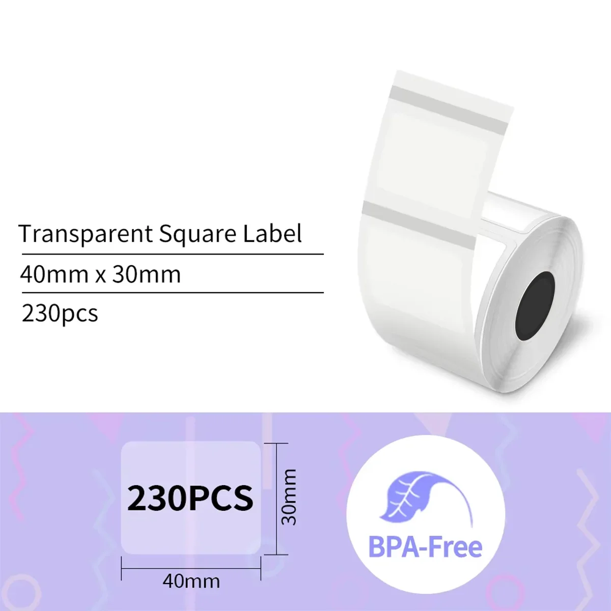 小さな企業に適した正方形の透明な粘着紙,サーマルステッカー,住所ラベルm110,m221,m220,m120,m200,m110