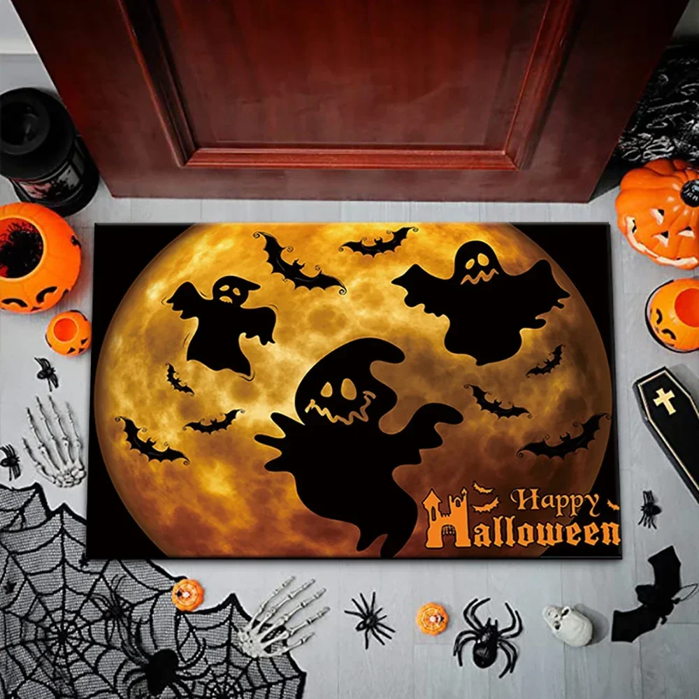 Halloween Doormat Pumpkin Autumn Halloween Welcome Mat Halloween Decor Floor Mats Home Kitchen Bathroom Anti-Slip Carpet 2024