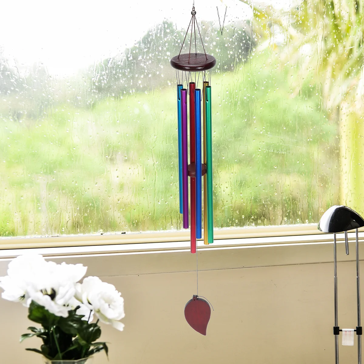 

1Pcs Metal Wind Chimes Pendant Solid Wood Aluminum Tube Durable Decoration Stress Relief Gift Metal Wind Chimes