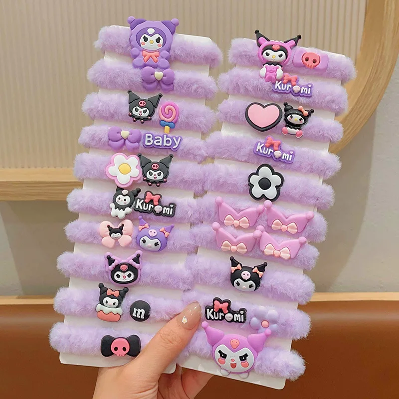 Sanrio Kuromi plush hair rope cute little girl tie hair rubber band elastic good children pills leather band hair band