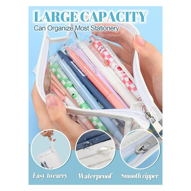 학교 필수품 세트 백, 대용량 필통, 검정 잉크 펜, 기계식 연필, 0.5mm