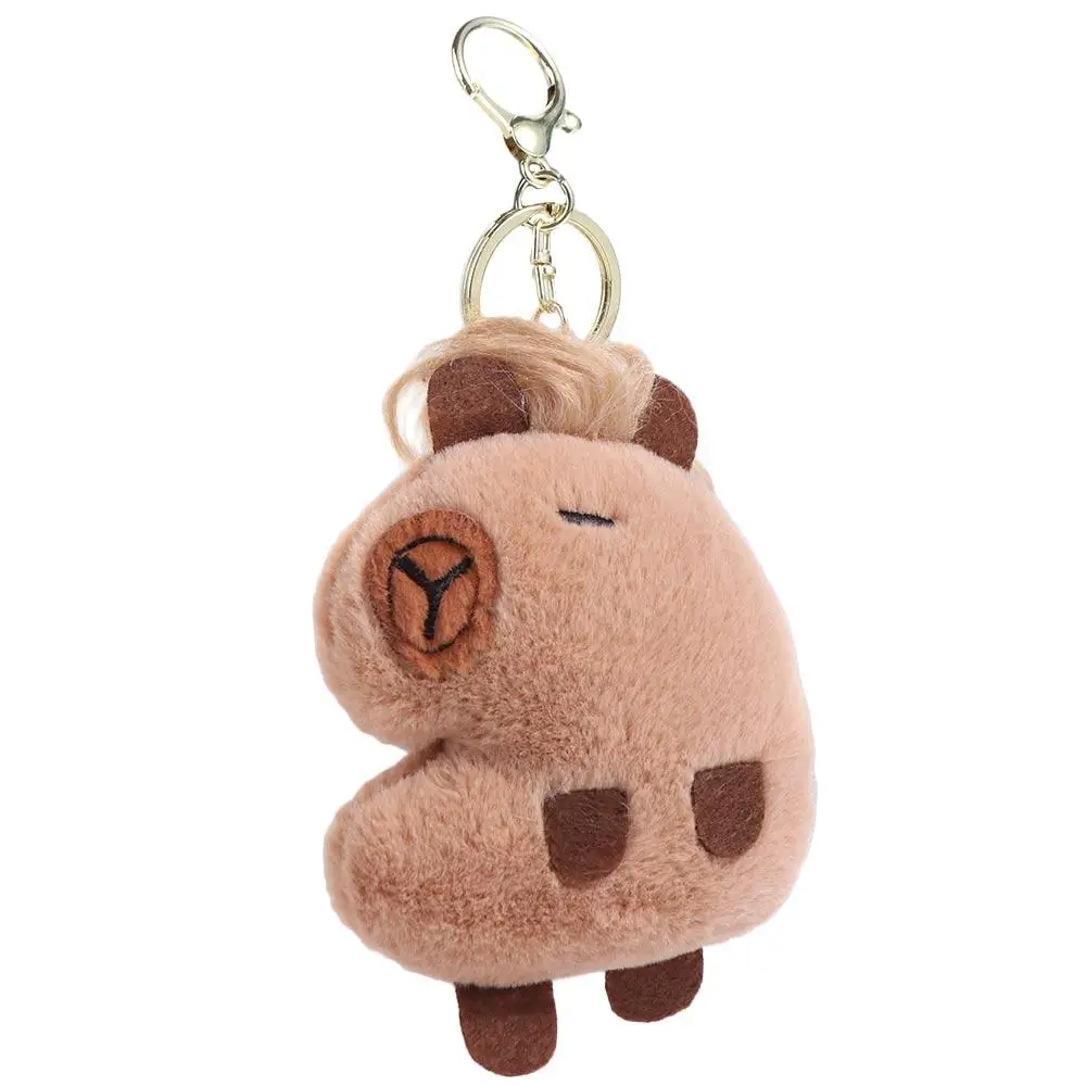 Simulation Capybara Capybara Plush Pendant Cloth Doll Carpi Steak Capybara Plush Keyring Cartoon Soft Capybara Plushie Doll