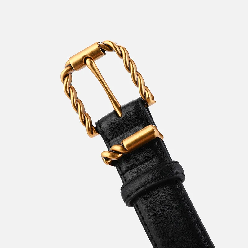 Casual simple fashion Fried Dough Twists button women's decorative belt with suit jeans vintage versatile accessory belt