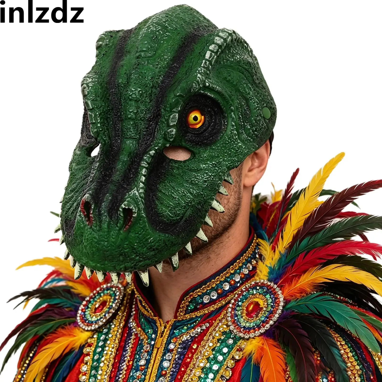 Dinosaur Mask Funny Mask for Adult Dino Mask Realistic Animal Head for Halloween Cosplay Costume Props