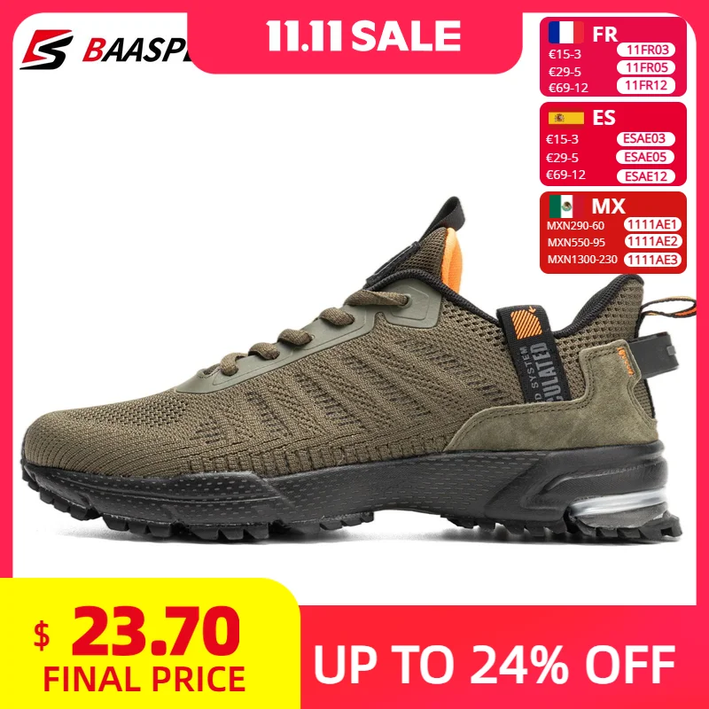 

Новинка 2022, мужские кроссовки Baasploa, дышащая сетчатая Мужская обувь для бега, Уличная обувь для ходьбы и спортзала, большие размеры 41-50