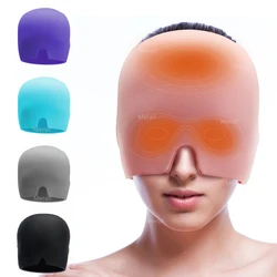 Gorro de Gel para terapia de frío y hielo, mascarilla para alivio de dolor de cabeza, mijaña, terapia de compresa fría, paquete de envoltura de cabeza de hielo para estrés sinusal de tensión