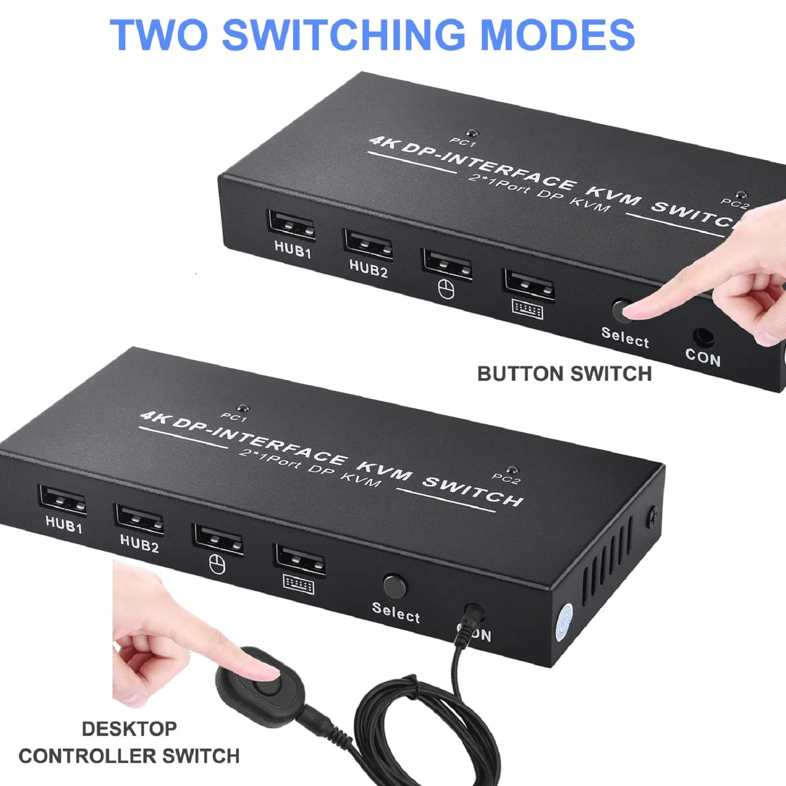Imagem -04 - Switch Kvm Displayport de Portas 4k 60hz Usb dp em Saída dp Usb 2x1 pc para Compartilhar Monitor Mouse Teclado Impressora