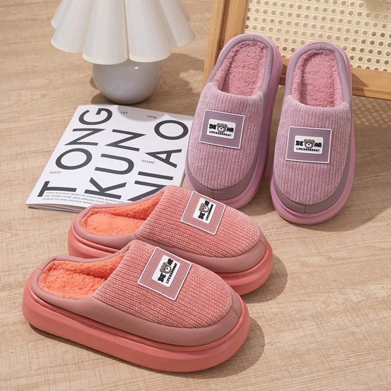 

Casual Women's Slippers Home Plush Winter Cartoon Luxury Designer Woman Shoes Indoor Fuzzy Fur Slides Elegant Platform Footwear