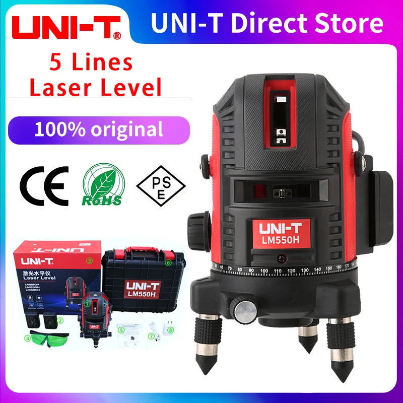 UNI-T LM550H 16 12 Lines Laser Level touch type high brightness Green Beam Self-Leveling high precision strong light water meter