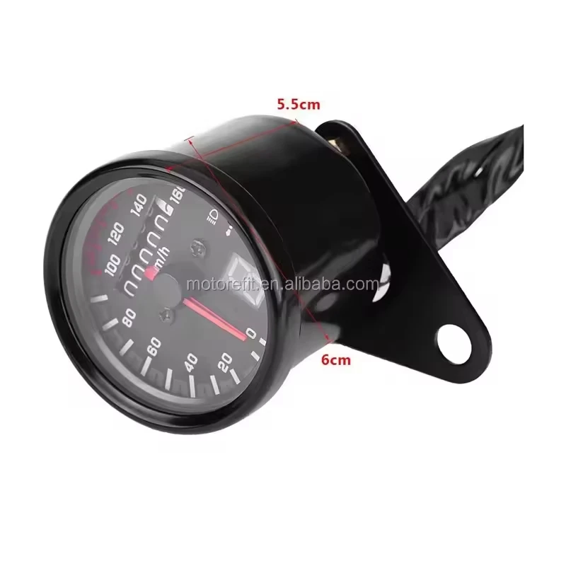 Universal Motorcycle Dual Odometer Speedometer Gauges Gear Digital Display with LED Indicator meter