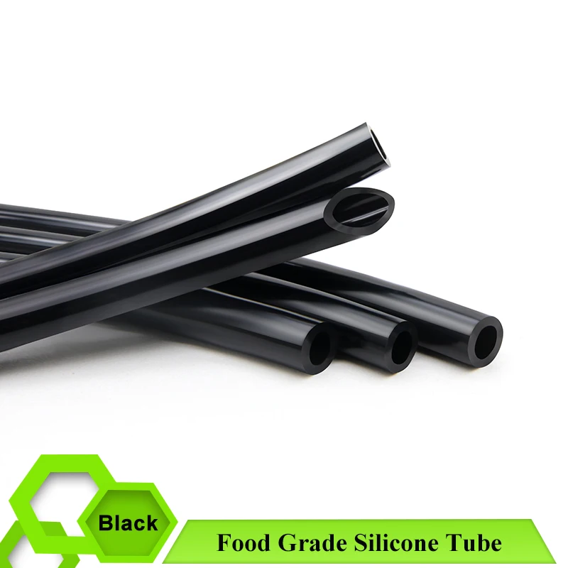 

1/5/10M Black Food Grade Silicone Rubber Tube Pipe ID 0.5~32mm OD 1~28mm Flexible Aquarium Air Garden Irrigation Watering Hose