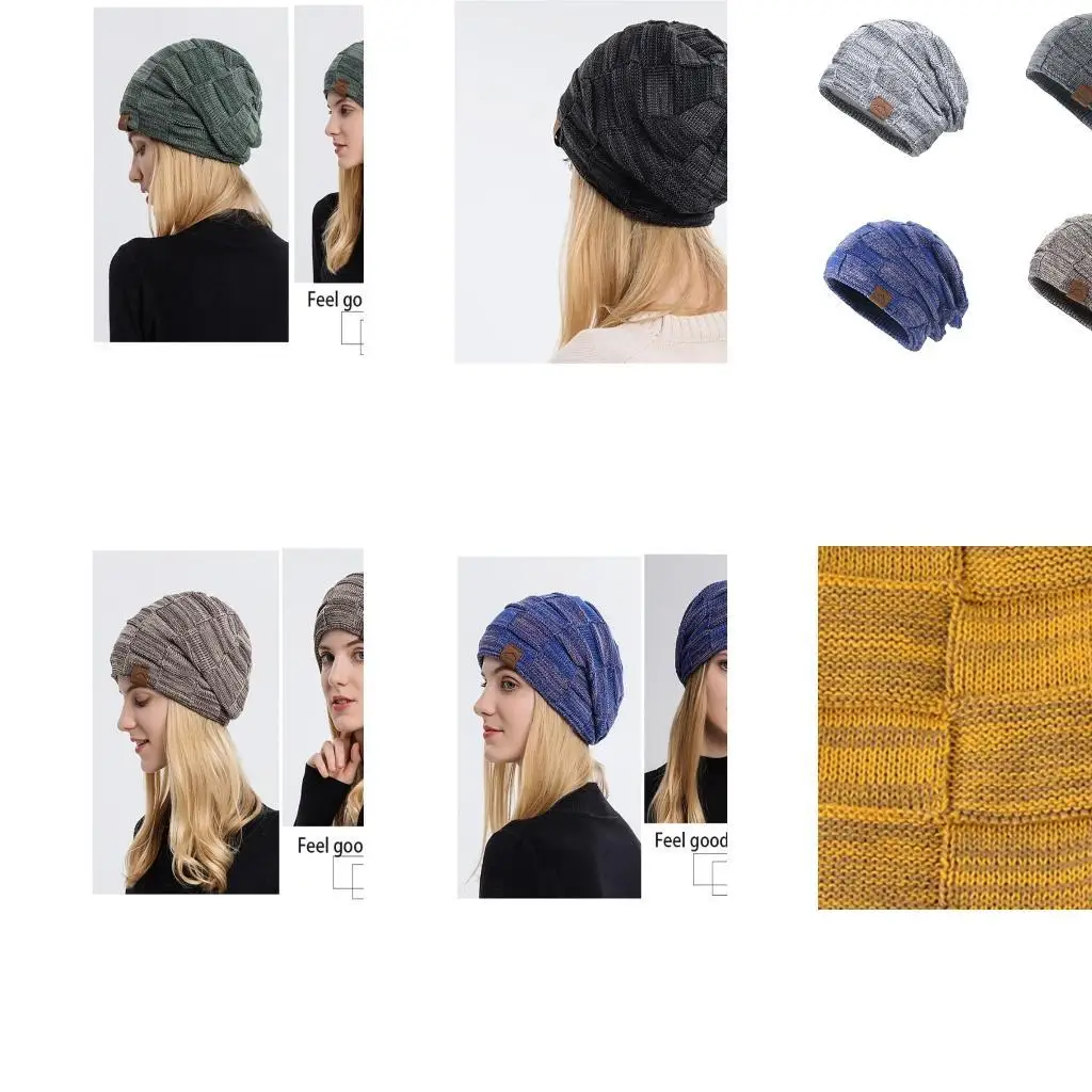 

39BB Winter Knit Beanie with Plush Liner for Teen Keep Ear Warm Slouchy Hat Windproof