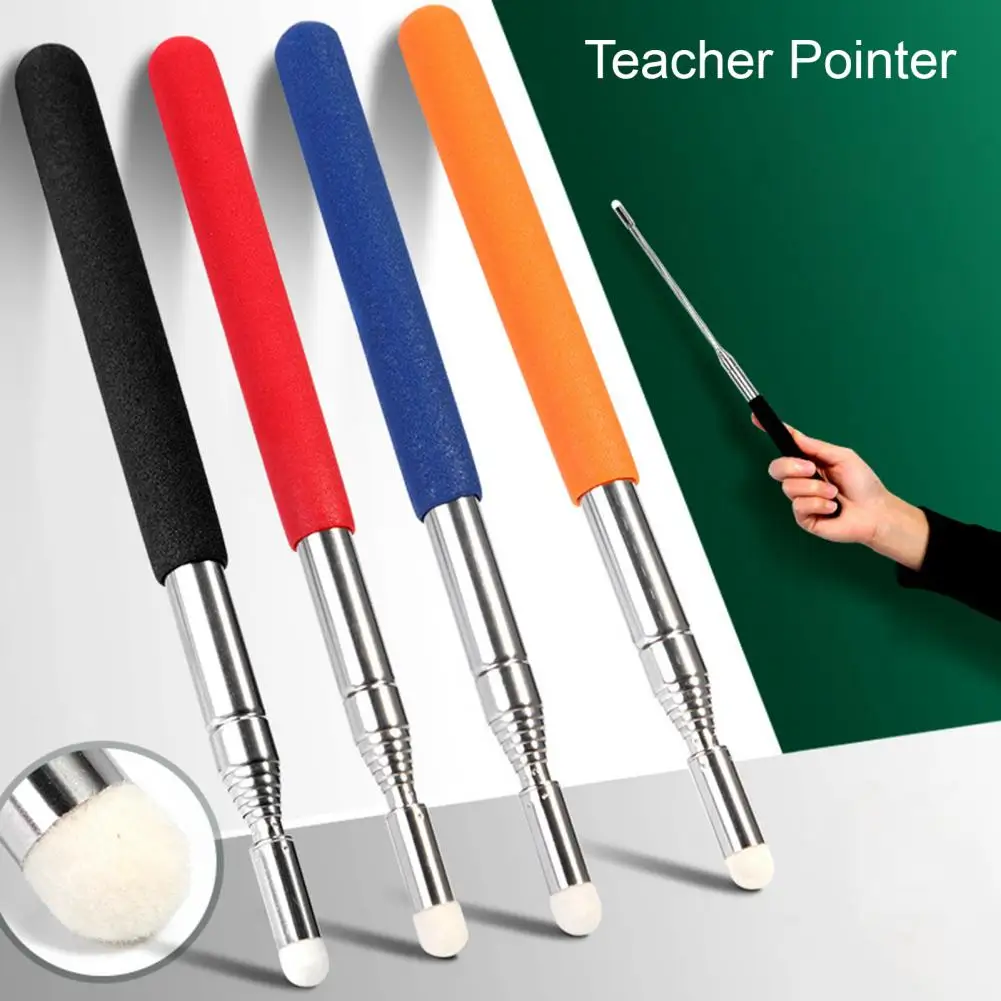 1m Telescopic Felt Nib Pointer Pen Stainless Steel Teacher Whiteboard Presentation Pointer Stick Classroom Supplies