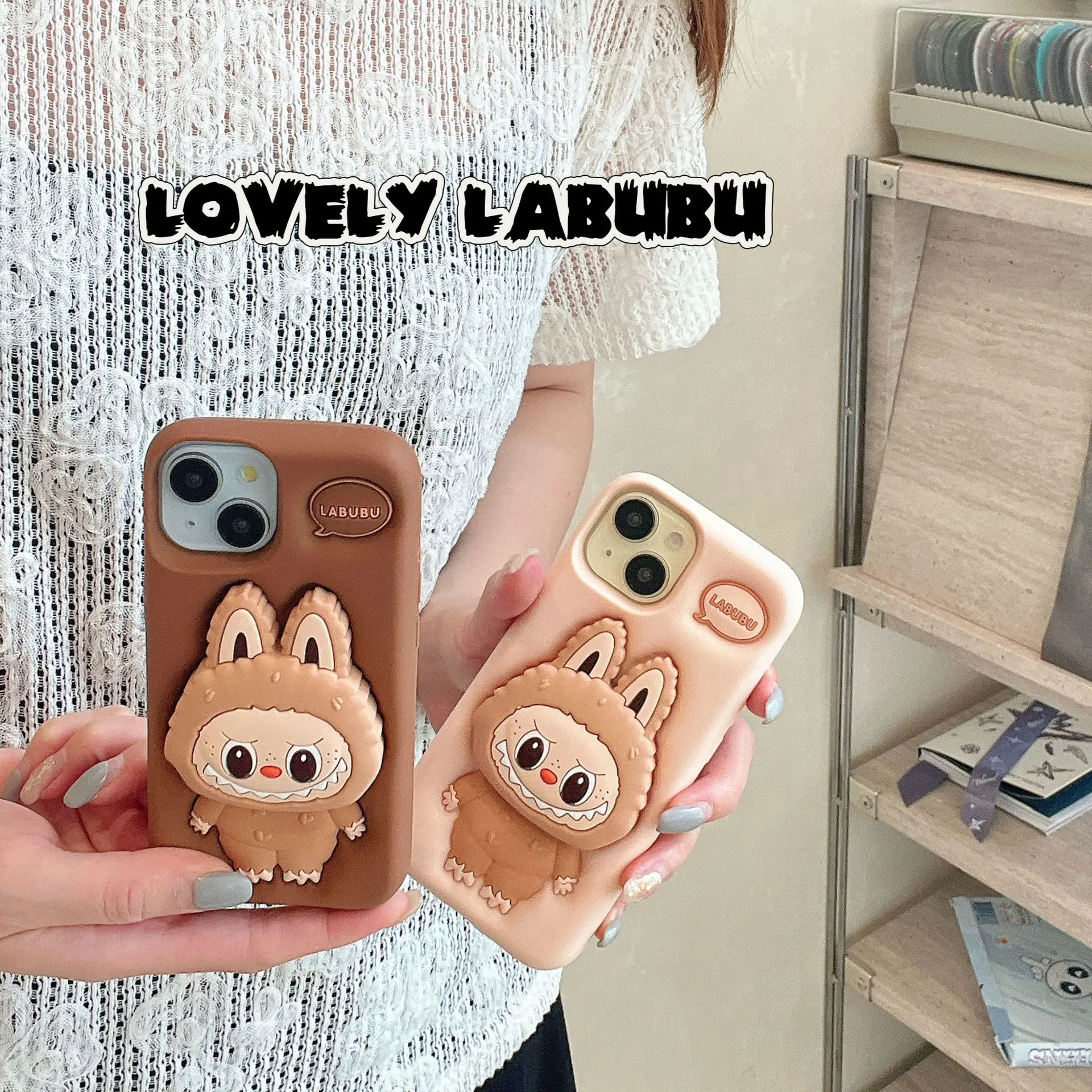 New Kawaii Labubu Cell Phone Cases Cartoon Sanrio Cute For Iphone15promax For Iphone13pro Case 14pro Anti-Slip 15pro