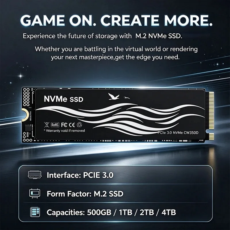 High Speed PCIe Gen3 NVMe M 2 SSD 500GB 1TB 2TB 4TB High Speed SSD Drive For Laptop PC OEM Original