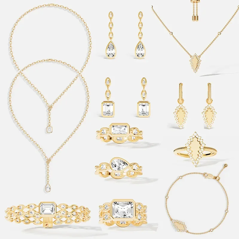 

January 2024 New Leopard Print Colorful Diamond Earrings Necklace Bracelet Ring For Women Luxury Designer Jewelry