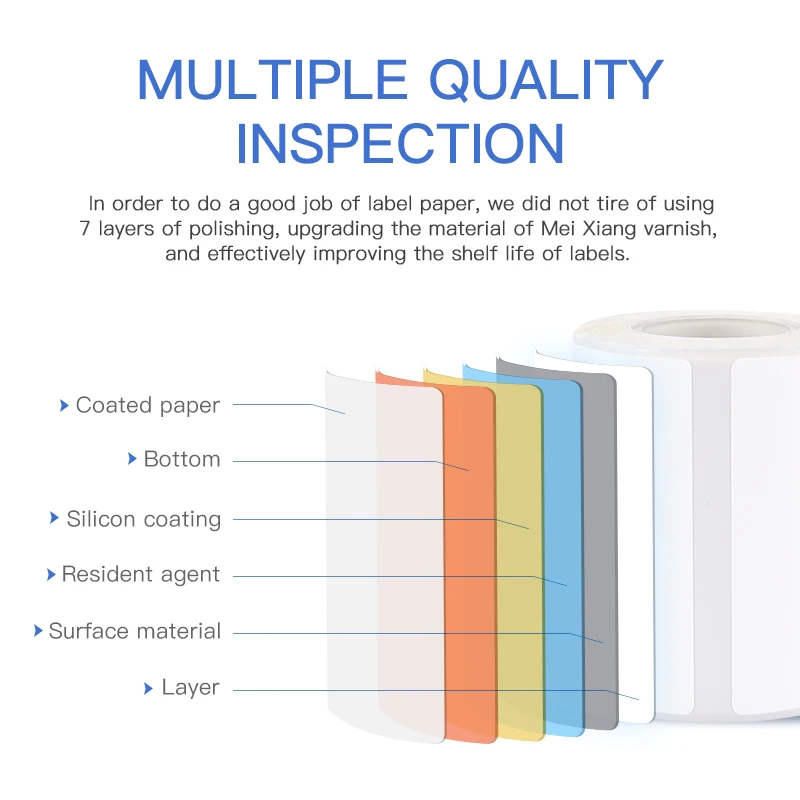 NiiMbot Papel de etiqueta resistente a riscos, À prova d'água, Anti-óleo, Resistente a rasgões, Cor pura, Preço, Impressora, B1, B203, B21, B3s