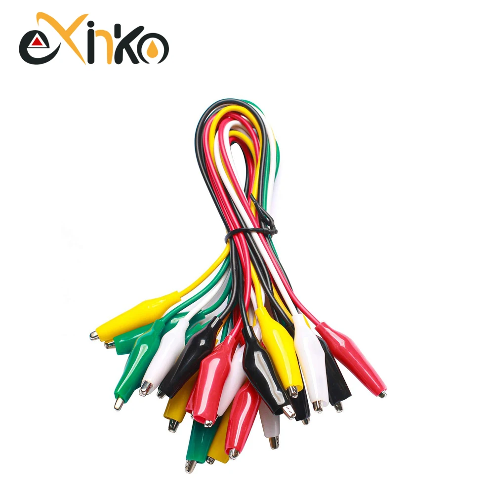 10PCS Alligator Clips Electrical DIY Test Leads Alligator Double-ended Crocodile Clips Roach Clip Test Jumper Wire 46CM