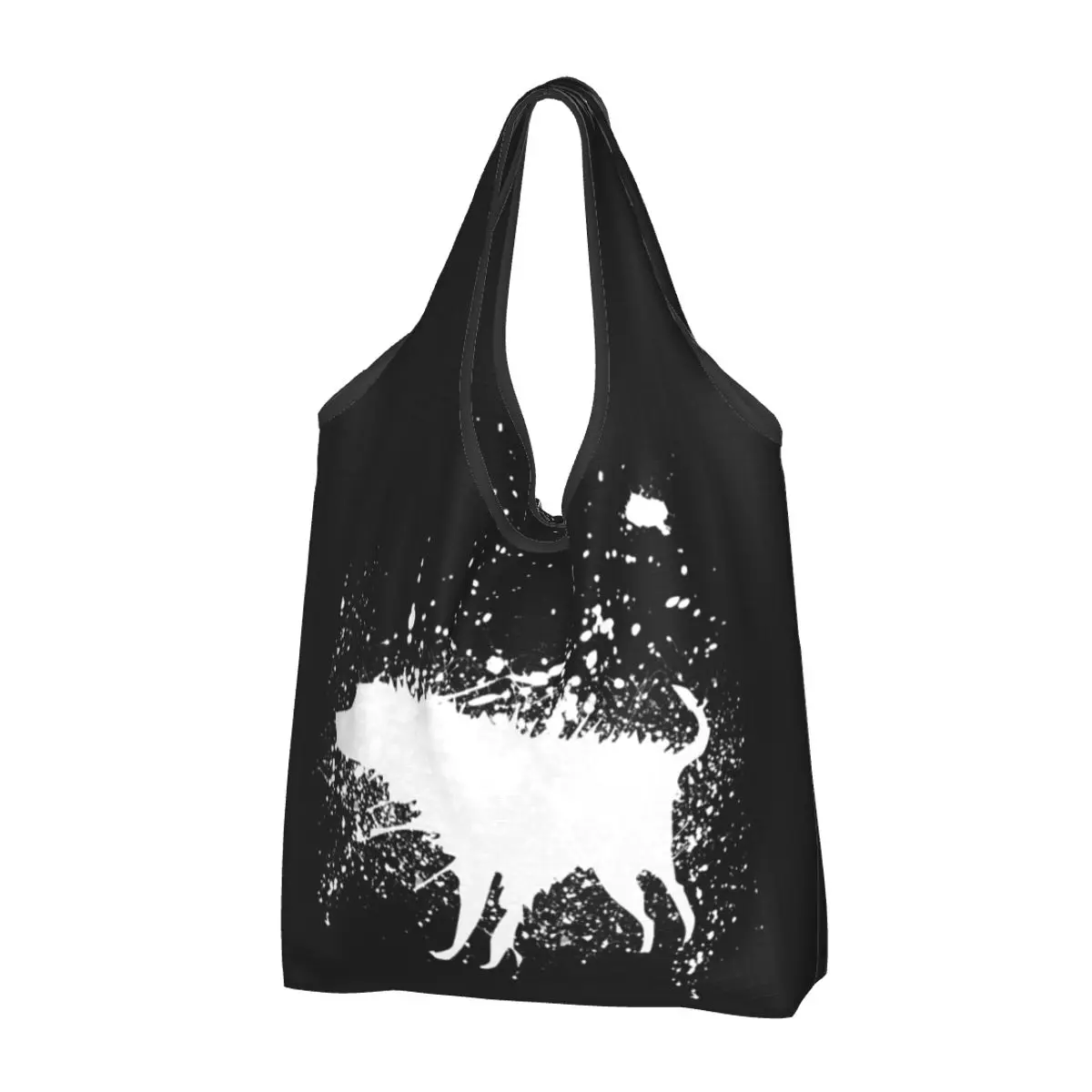 Banksy Splash Dog Portable Tote Shopping Bags Foldable Shopper Bag Groceries Handbag Shoulder Bag