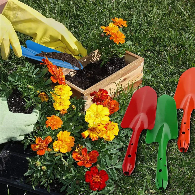 12 Pack Mini Colorful Metal Hand Shovel, Set Transplanting Garden Shovel for Flower Soil Planting Succulent