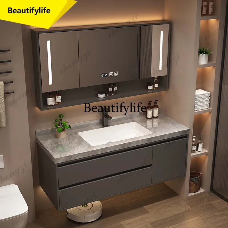 M02 Luxury Furniture Home Washing Machine Cabinet With Sink Under The Narrow Bathroom Cabinet