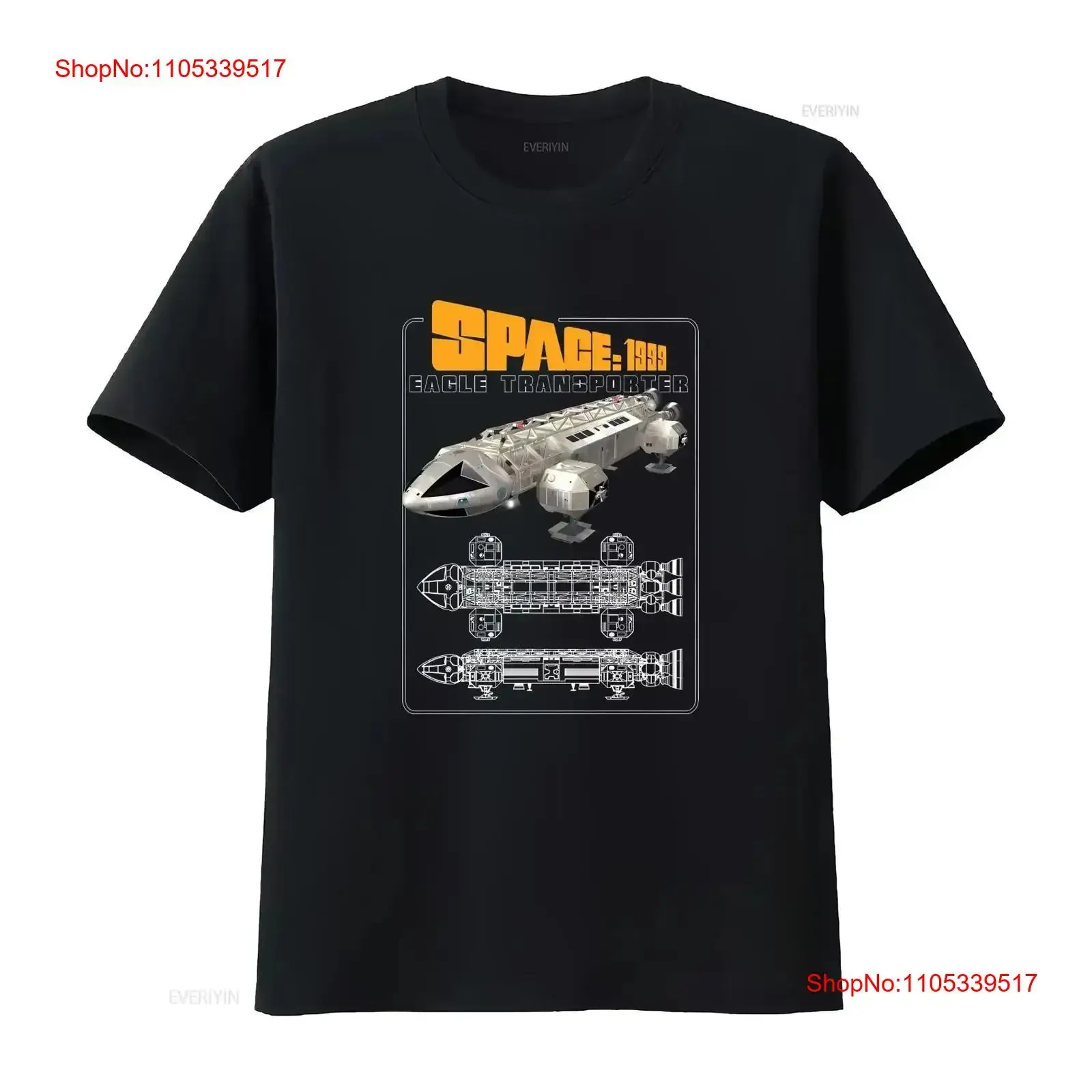 Space 1999 Eagle Color Schematic T-Shirt für Erwachsene, Vintage-Stil, gewaschen, dehnbar, bequemes Oberteil für den Alltag, Streetwear, stilvoll