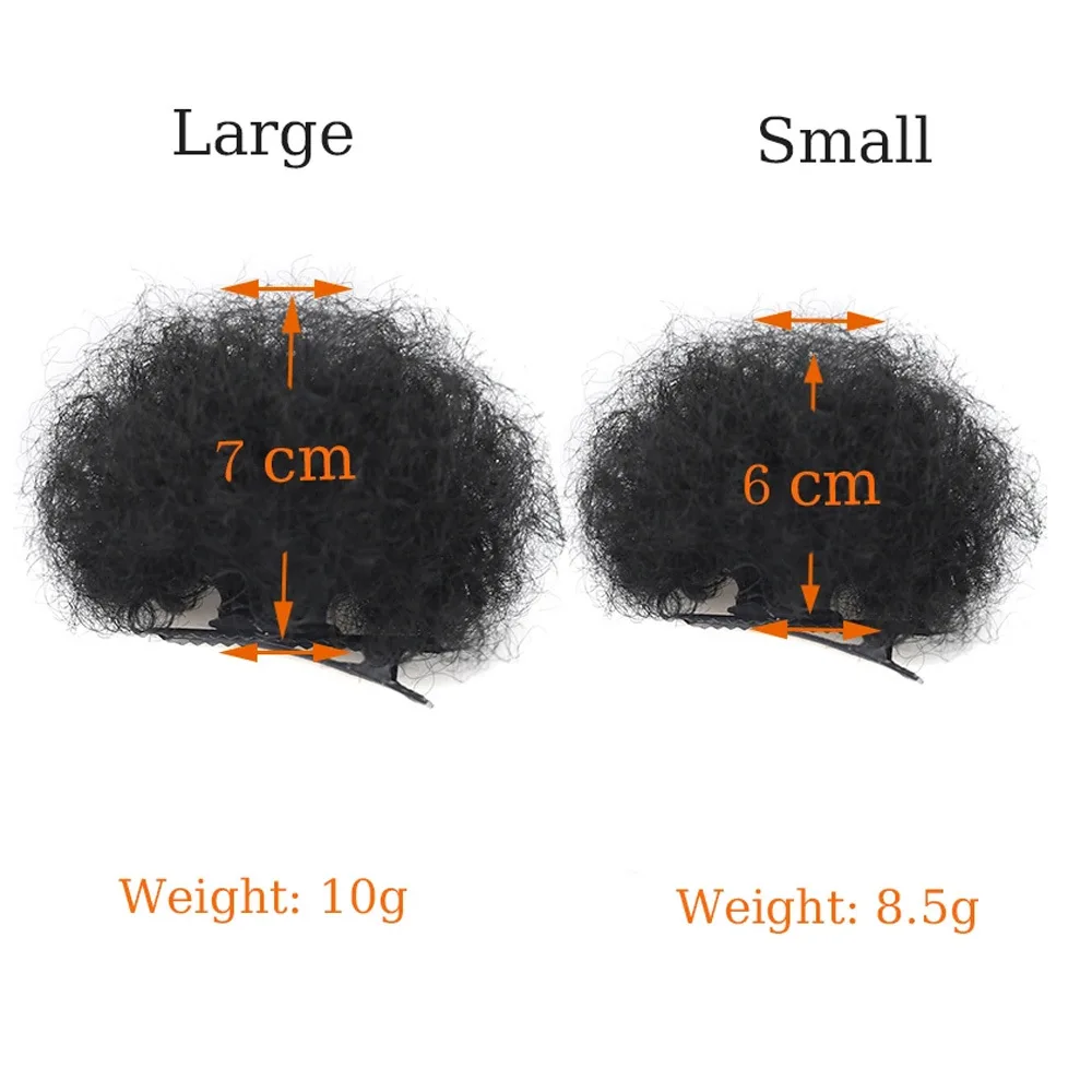 2Pcs Toddler Girls Synthetic Afro Puff Hair Buns  Kinky Curly Hair Updo Donut Chignon for Girls Kids Children Babies Black Wig