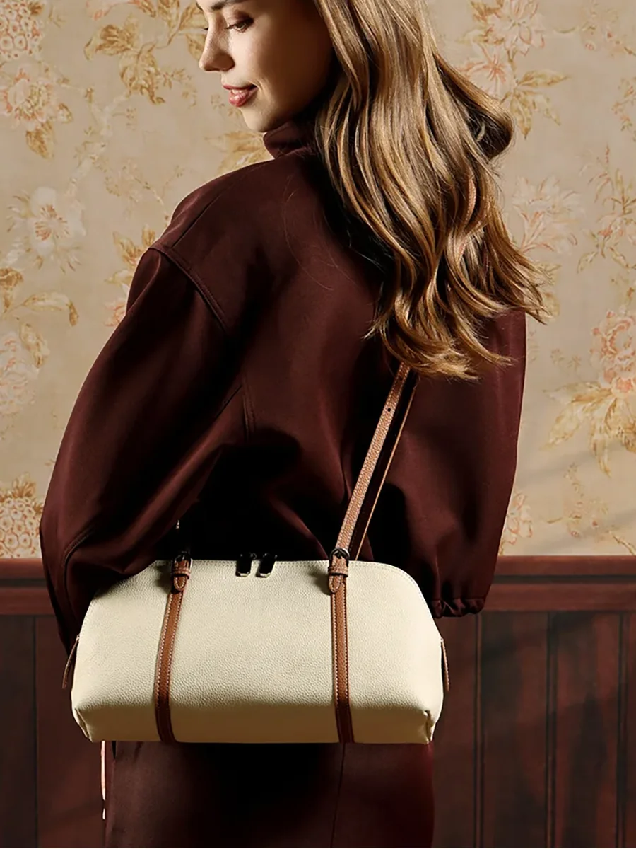 Cow Leather Bag For Woman 2026 Luxury Bag Vintage Long Shoulder Bag Handbags Large Capacity Underarm Shopping Bags