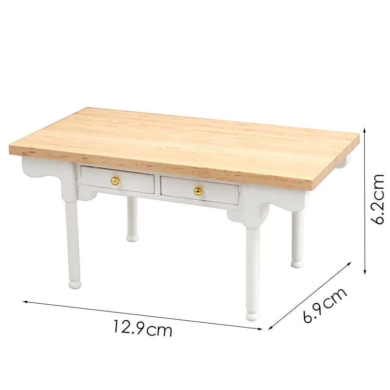 1:12 Figurine da tavolo per casa delle bambole in miniatura Modello di simulazione Scrivania da ufficio Scrivania scolastica Accessori per casa delle bambole moderni ed eleganti