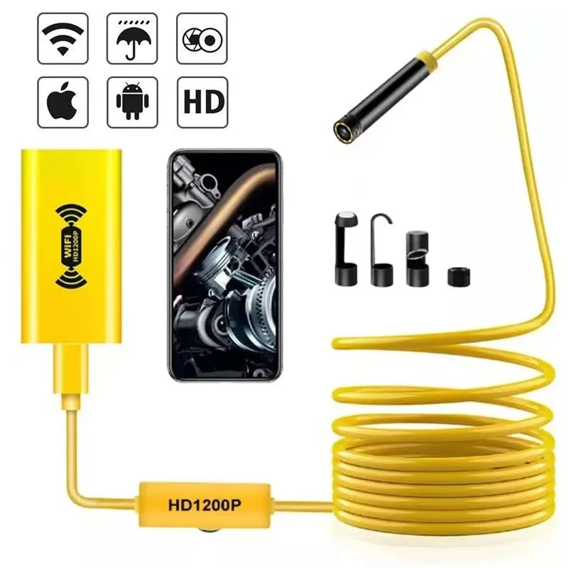 

WiFi Industrial Endoscope Camera Dual Lens Wire/Wireless Inspection Camera 5.5mm/8mm Waterproof Adjustable 6LED For IOS Android