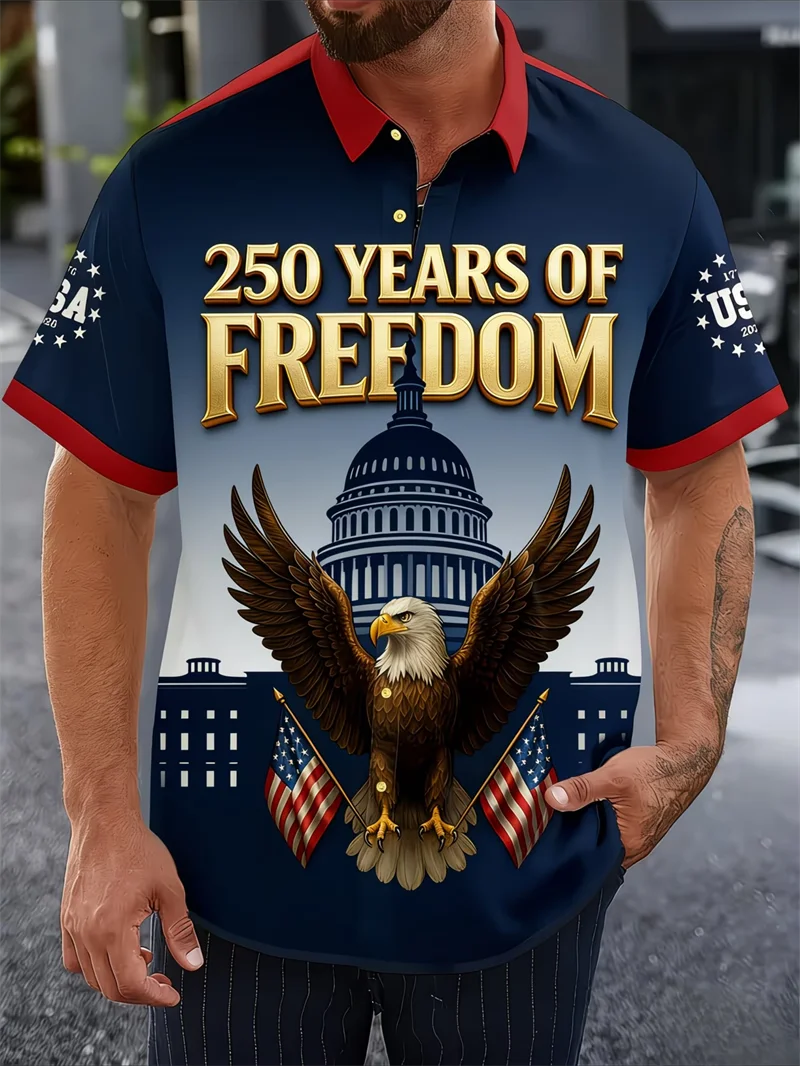 

Personalized America Independence Day Hawaiian Women Men's Shirts Eagle Flag Firework Print Vacation Beach Casual Tops Clothes