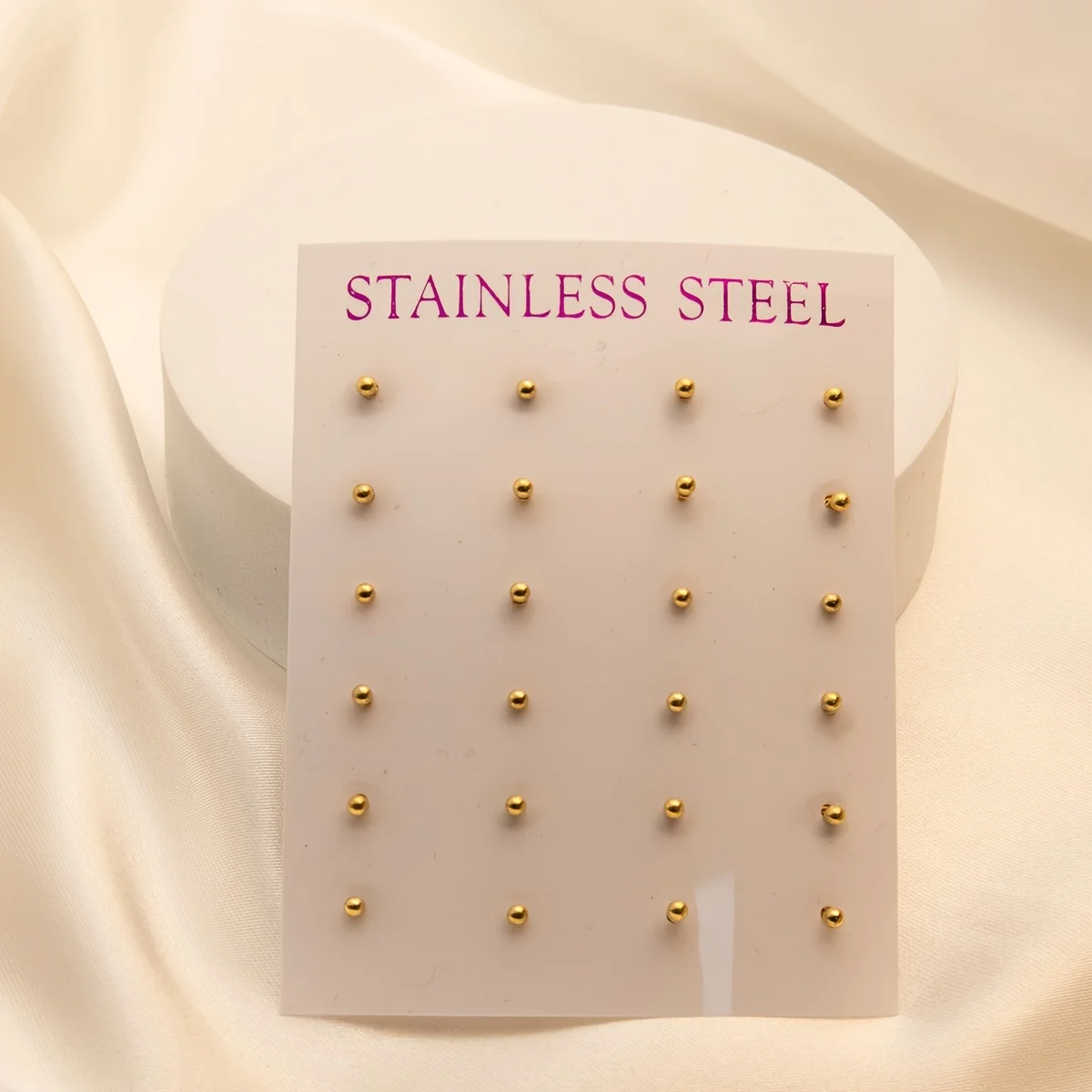12 Pairs/Set Unisex Minimalist Stainless Steel Tiny Round Ball Glossy Stud Earring Cartilage Stud Ear Jewelry For Daily Wearing