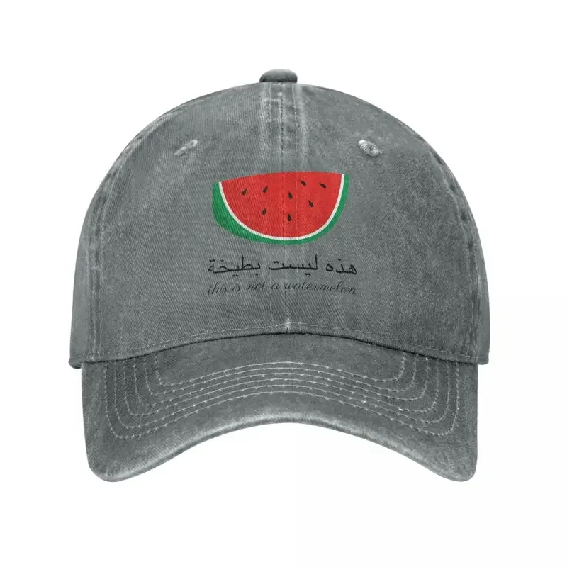 Vintage This Is Not A Watermelon Baseball Cap Men Women Distressed Washed Casquette Dad Hat Magritte Watermelon Summer Caps Hat