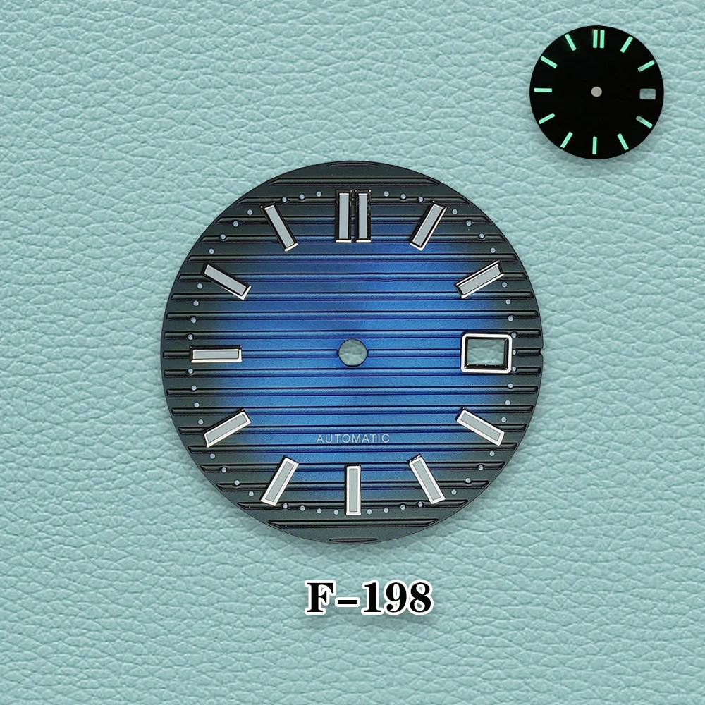 30.5mm S Logo Blue NH35 Dial Fit NH35/NH36/4R/7S Movement Green Luminous Nautilus Watch Modification Accessories