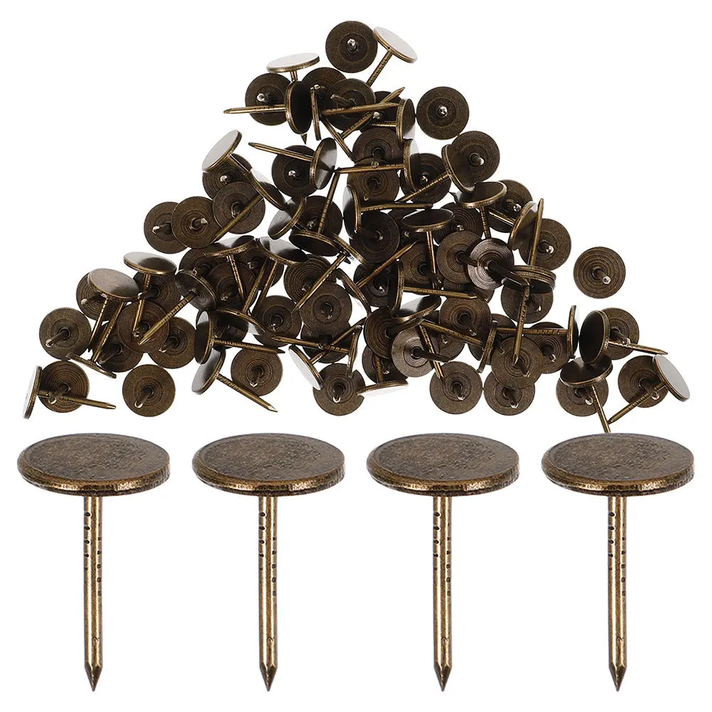 

150pcs Bronze Flat Head Thumb Tacks Duty Metal Tacks For Wall Wood Upholstery Decorative Diy Accessory Handicraft