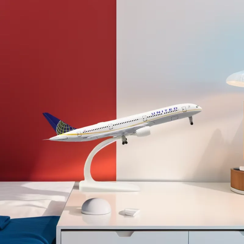 B787 Airplane Model 20cm USA Air UNITED Airlines Alloy Metal 787 UNITED Airplanes Models Scale Plane Model Decoration