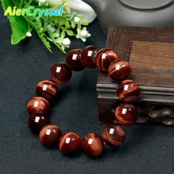 Natural Red Tiger Eye Stone Bracelets Buddha Beaded Couples Jewelry Exquisite Fashion Elastic Bracelets for Men and Women