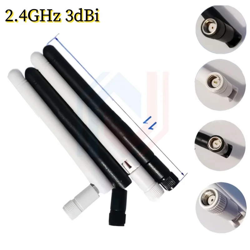 2PCS 2.4GHz 3dBi Omni Directional WIFI Antenna with RP SMA Male/Female Plug for Wireless Router