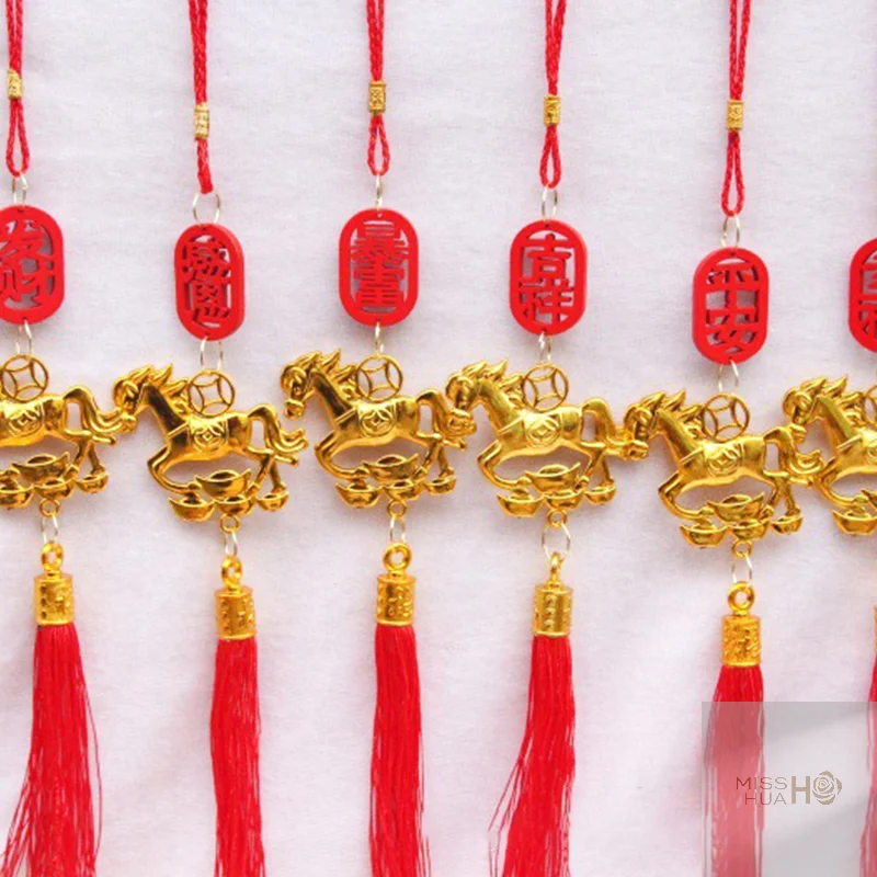 Zawieszka z koniem z chińskiego zodiaku na rok 2026, dekoracja domu przynosząca szczęście, idealny prezent na Nowy Rok
